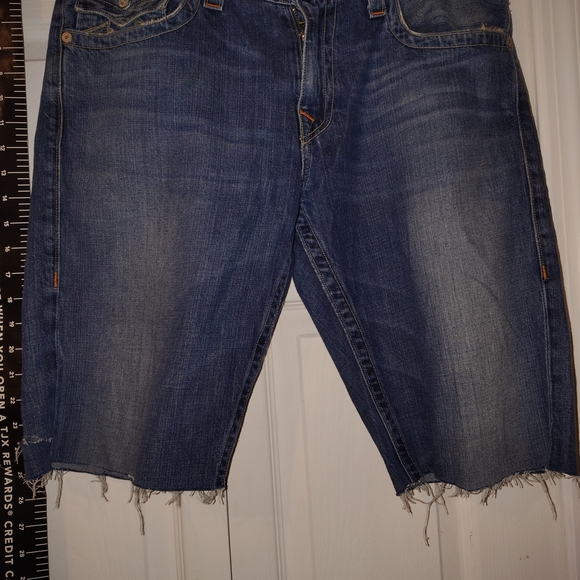 True Religion Distressed Blue Jean Shorts - Picture 7 of 13